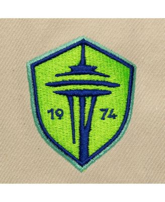 Men's Cream/Rave Green Seattle Sounders FC Upside Down Pro Pinch Snapback Hat