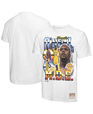 Mitchell & Ness - Men's Shaquille O'Neal White Los Angeles Lakers Commemorative Collage T-shirt