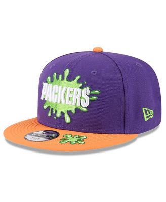 Big Boys and Girls Purple/Orange Green Bay Packers Nickelodeon Slime 9FIFTY Snapback Hat