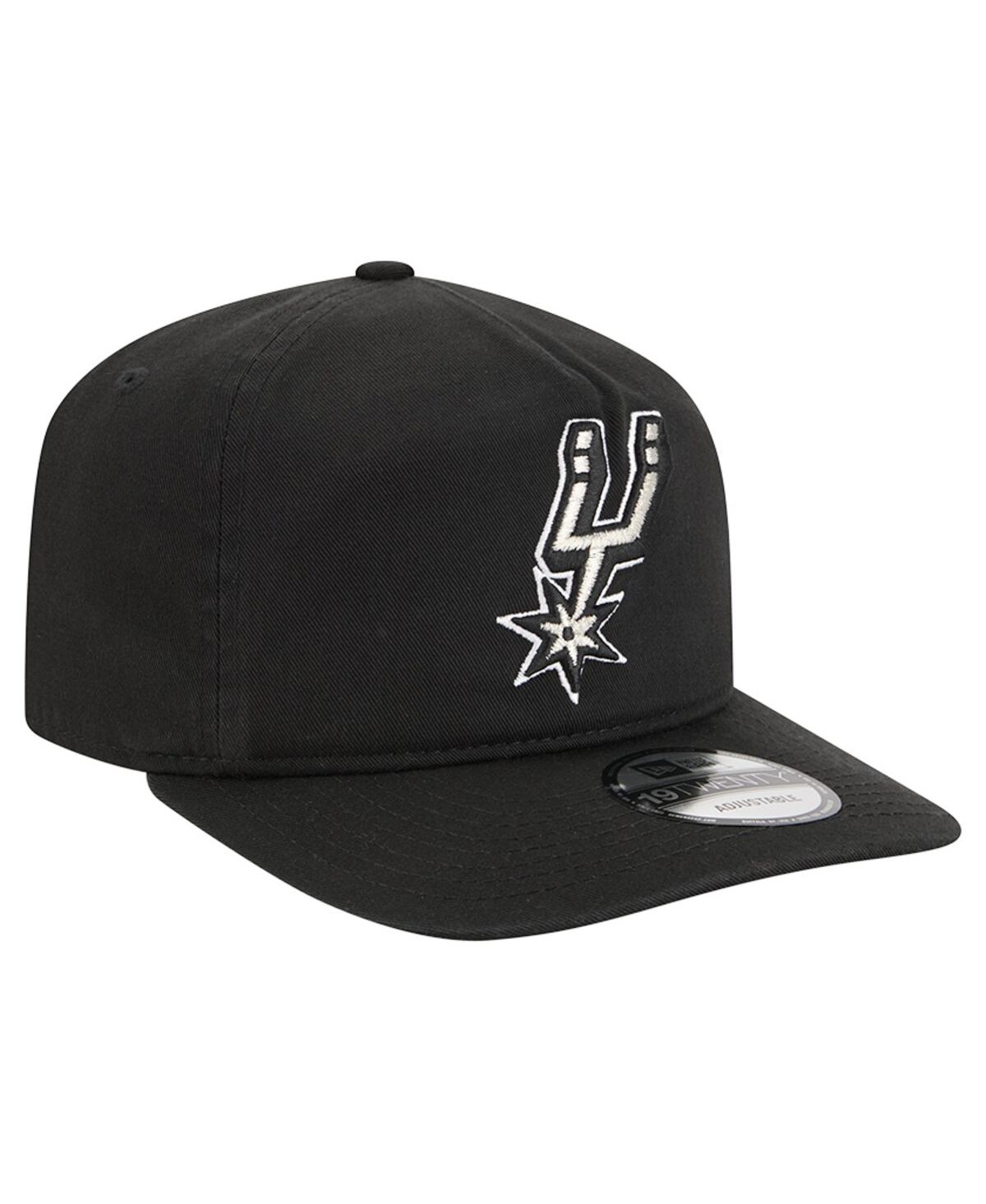 New Era Men's Black San Antonio Spurs Cotton 19twenty Adjustable Hat In Black