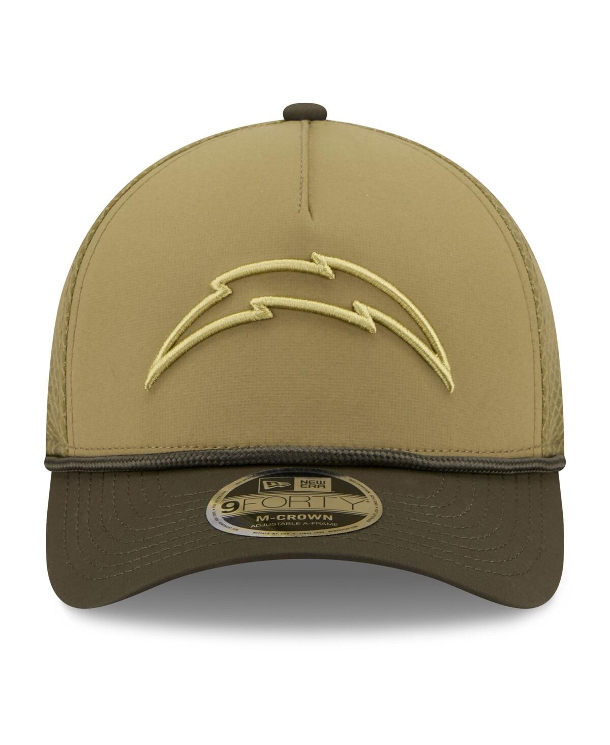 New Era Big Boys and Girls Green/Dark Green Los Angeles Chargers 2025 Salute to Service 9FORTY A-Frame Adjustable Hat