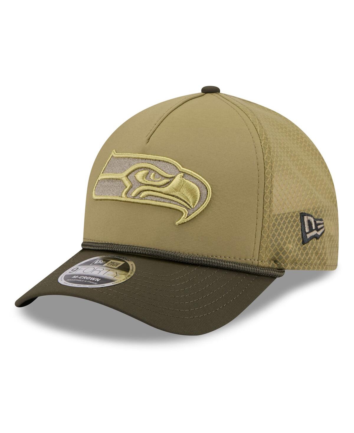 New Era Men's Green Seattle Seahawks 2025 Salute To Service 9forty A-frame M-crown Adjustable Hat In Green