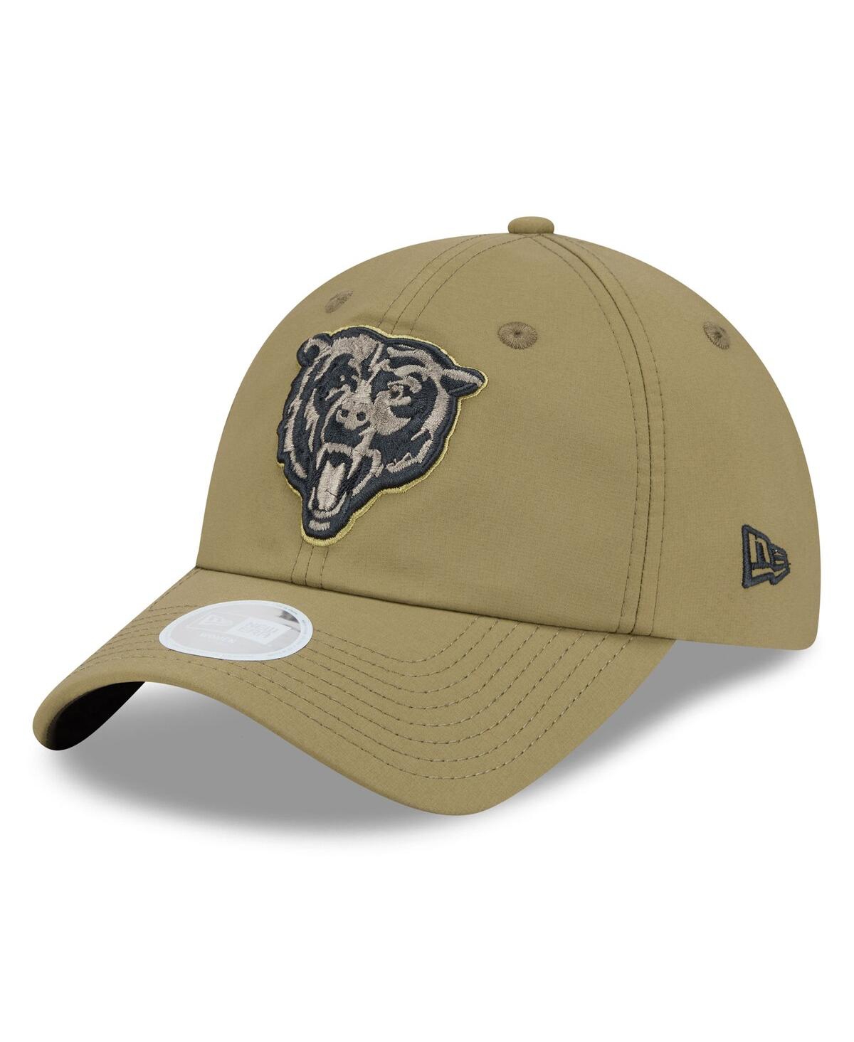 New Era Women's Green Chicago Bears 2025 Salute To Service Pony Tail Adjustable Hat In Green