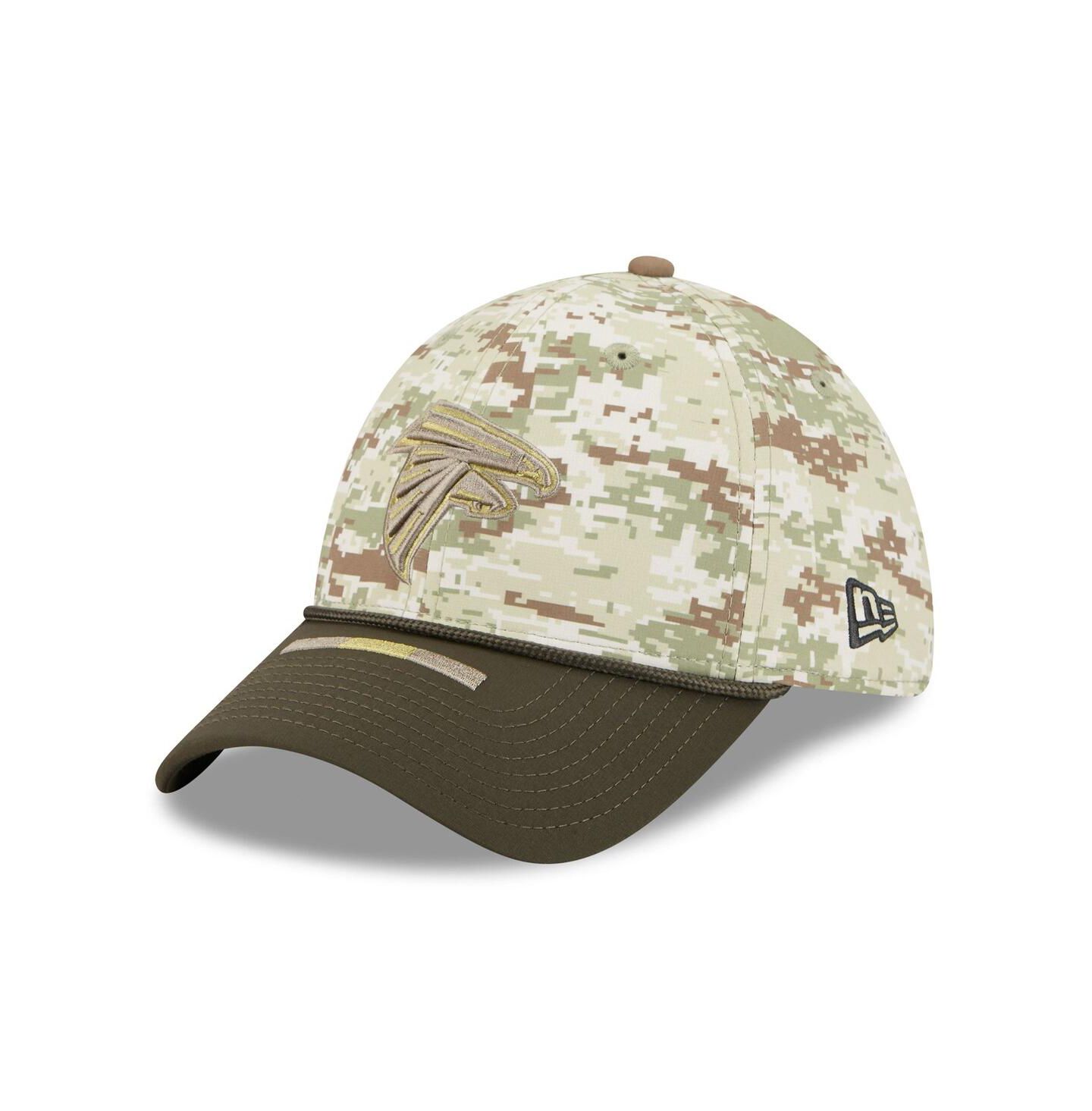 Мужская кепка New Era Camo/Dark Green Atlanta Falcons 2025 Salute to Service 39THIRTY Flex Hat — фото 3