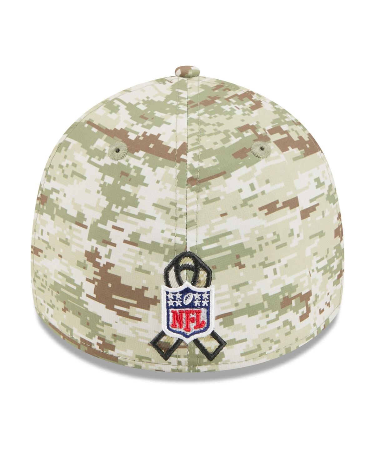 New Era Men's Camo/dark Green Detroit Lions 2025 Salute To Service 39thirty Flex Hat In Green
