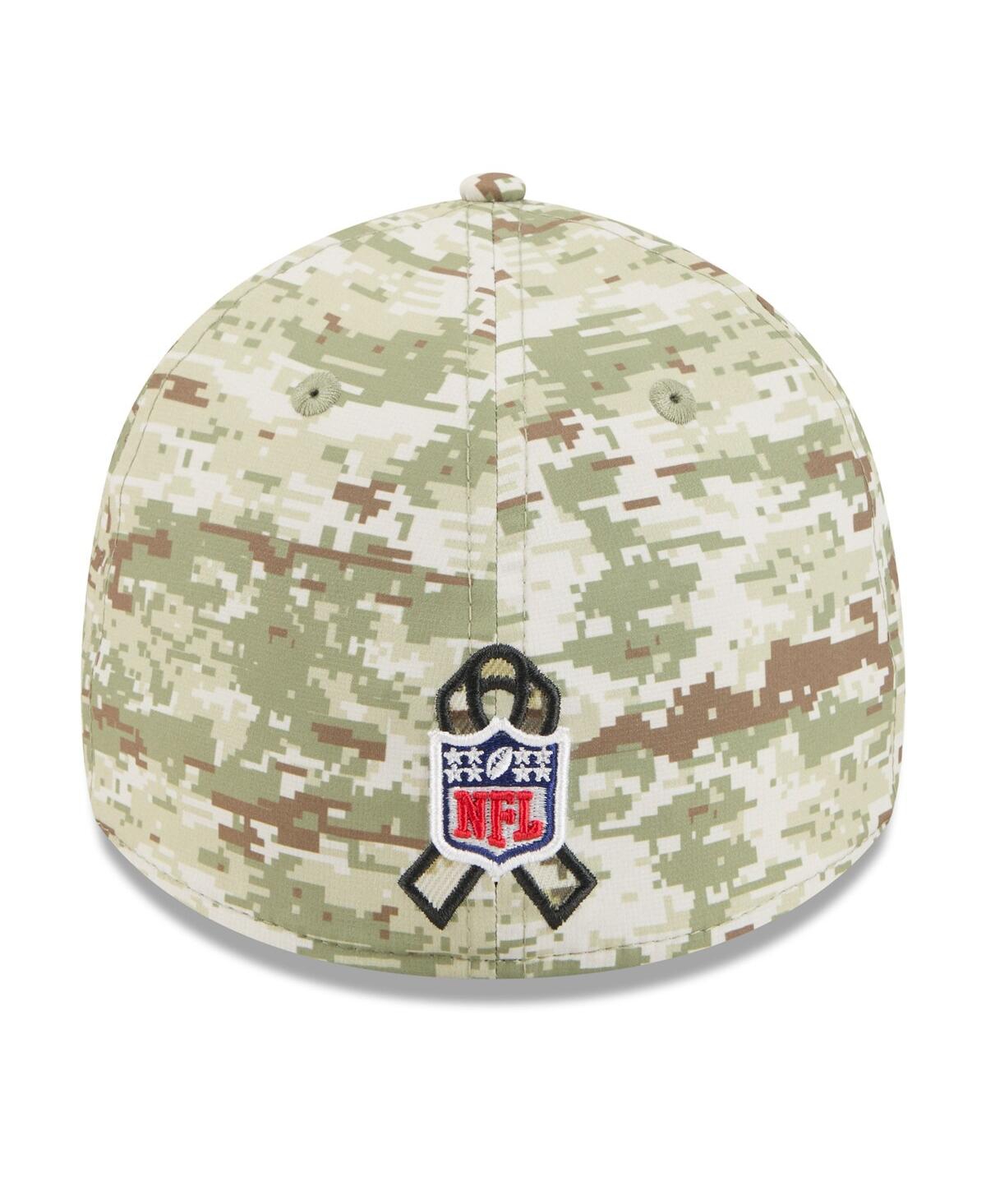 New Era Men's Camo/dark Green New York Giants 2025 Salute To Service 39thirty Flex Hat In Green