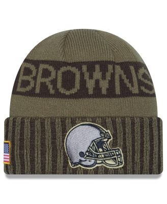 New Era - Men's Dark Green Cleveland Browns 2025 Salute to Service Cuffed Knit Hat
