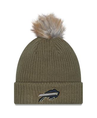 New Era - Women's Dark Green Buffalo Bills 2025 Salute to Service Cuffed Knit with Pom Hat