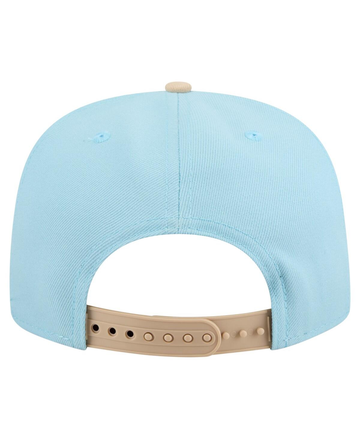 New Era Men's Light Blue/light Beige Los Angeles Angels Color Pack A-frame 9fifty Snapback Hat In Blue