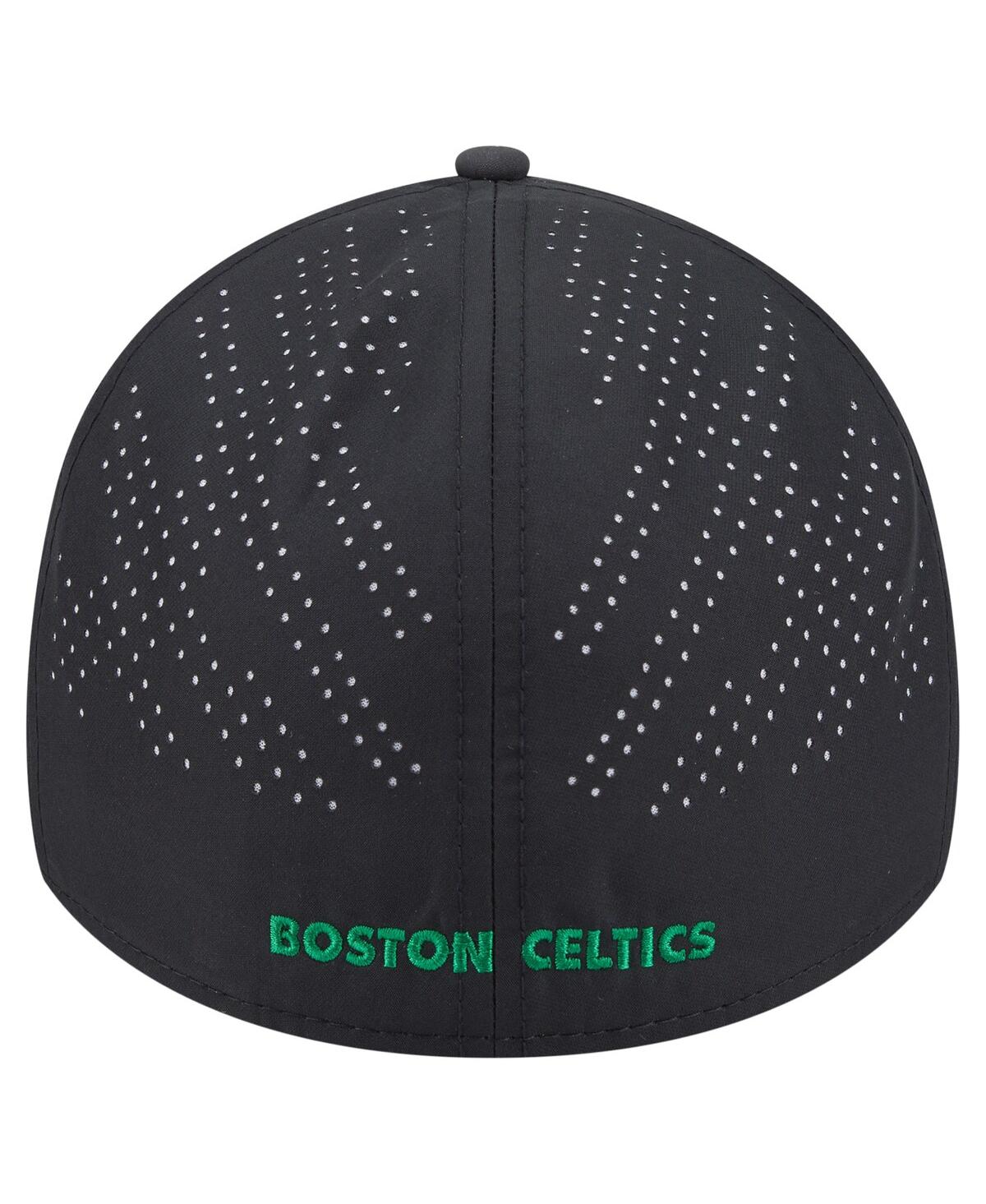 New Era Men's Black Boston Celtics Night 39thirty Flex Hat In Black