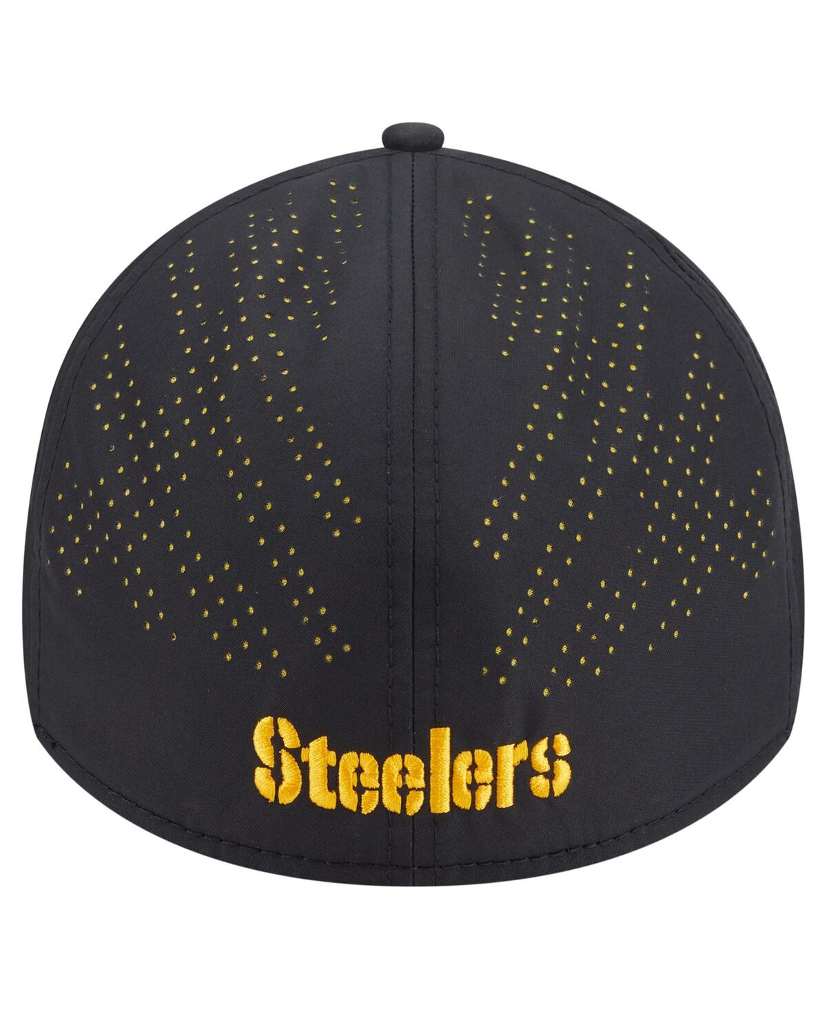 New Era Men'sâ Black Pittsburgh Steelers Night 39thirty Flex Hat In Black