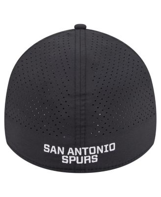 Men's Black San Antonio Spurs Featherweight Poly Rope Flex 39Thirty Hat