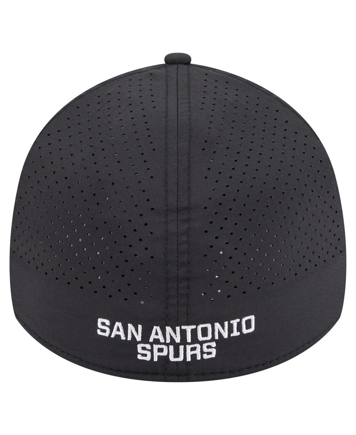 New Era Men's Black San Antonio Spurs Featherweight Poly Rope Flex 39thirty Hat In Black