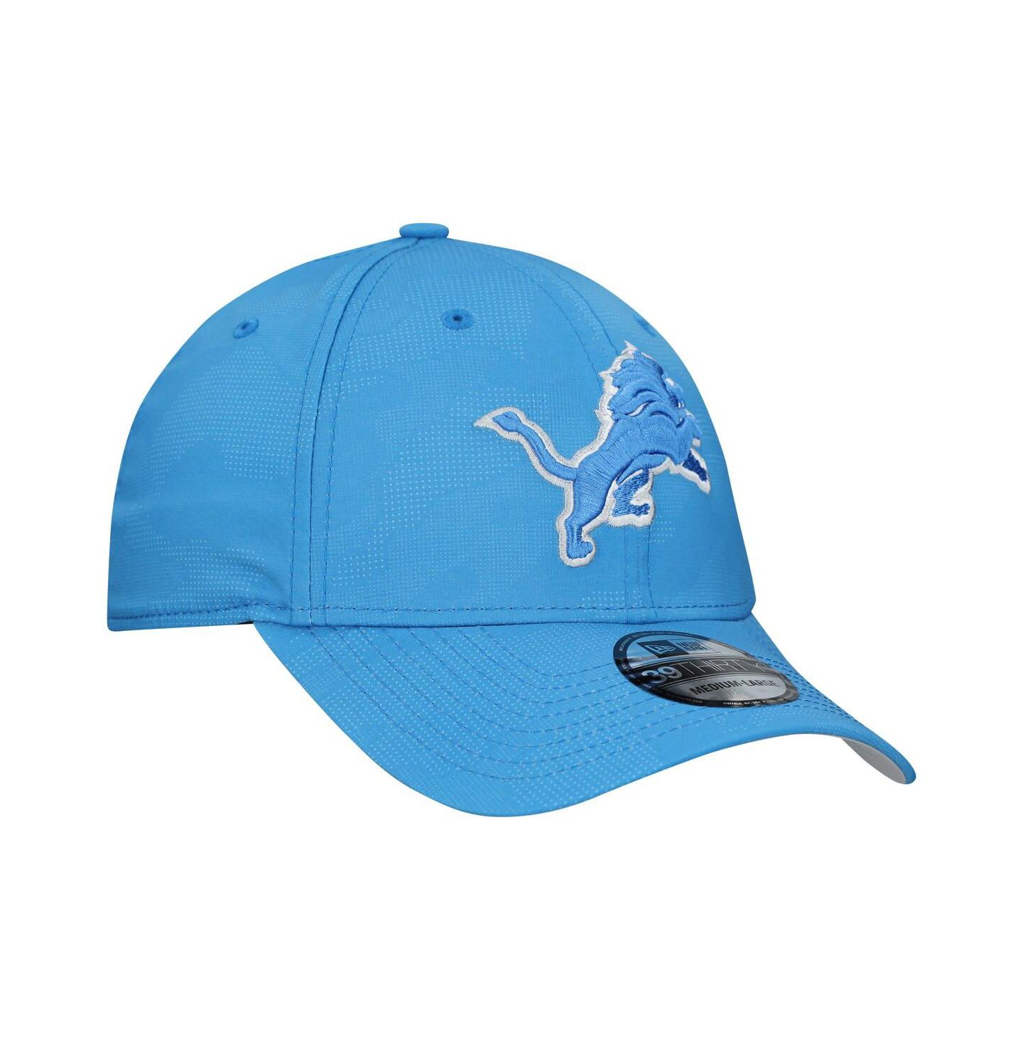 Мужской головной убор New Era Blue Detroit Lions Tonal Camo 39THIRTY Stretch Fit Hat — фото 3