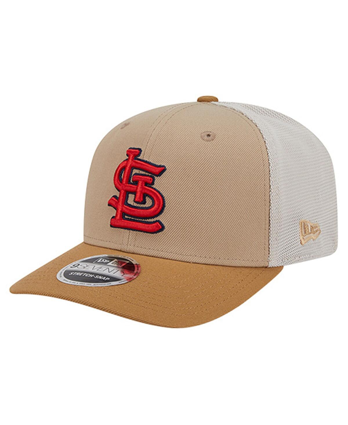 New Era Men's Stone/white St. Louis Cardinals 9seventy Trucker Adjustable Hat In Brown
