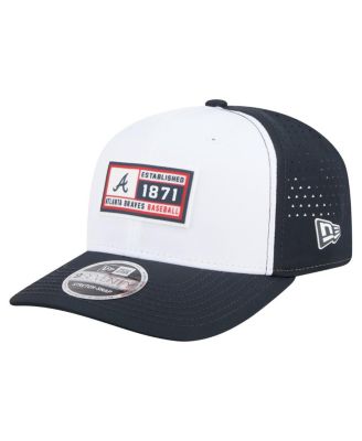 New Era - Men's White/Navy Atlanta Braves Established Patch 9SEVENTY Adjustable Hat