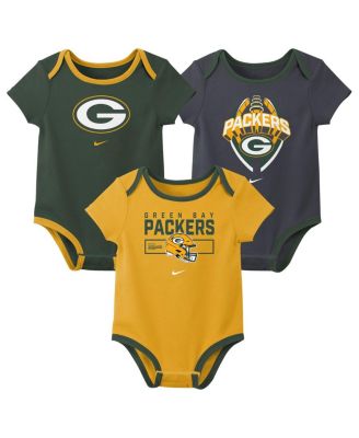 Nike - Baby Boys and Girls 3-Piece Green Bay Packers Bodysuit Set