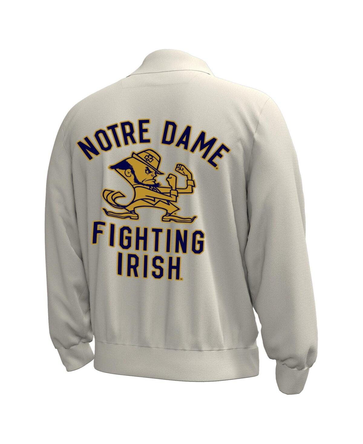 Under Armour Under Armor Men's Stone Notre Dame Fighting Irish Gameday Icon Full-snap Fleece Jacket In Gray