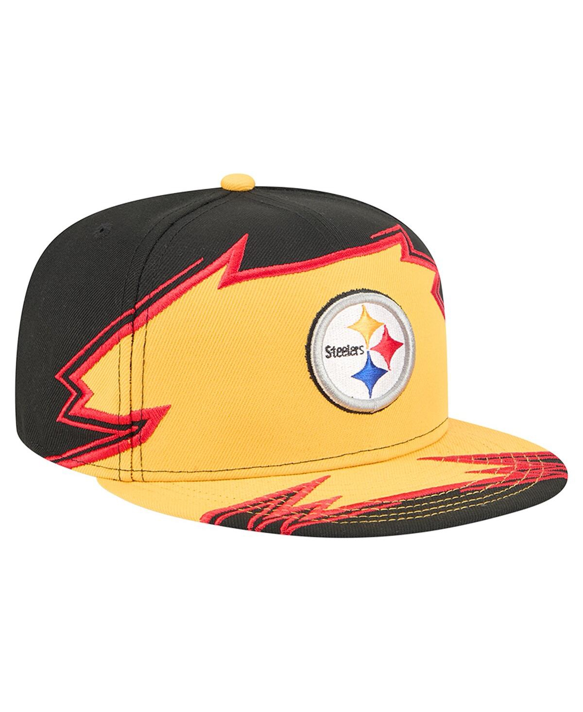 New Era Men's Black/Gold Pittsburgh Steelers Break 59FIFTY Fitted Hat