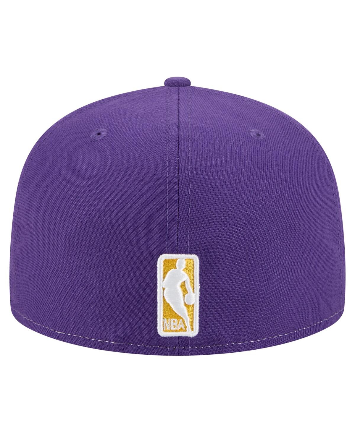 New Era Men's White/purple Los Angeles Lakers Repeat 59fifty Fitted Hat In White