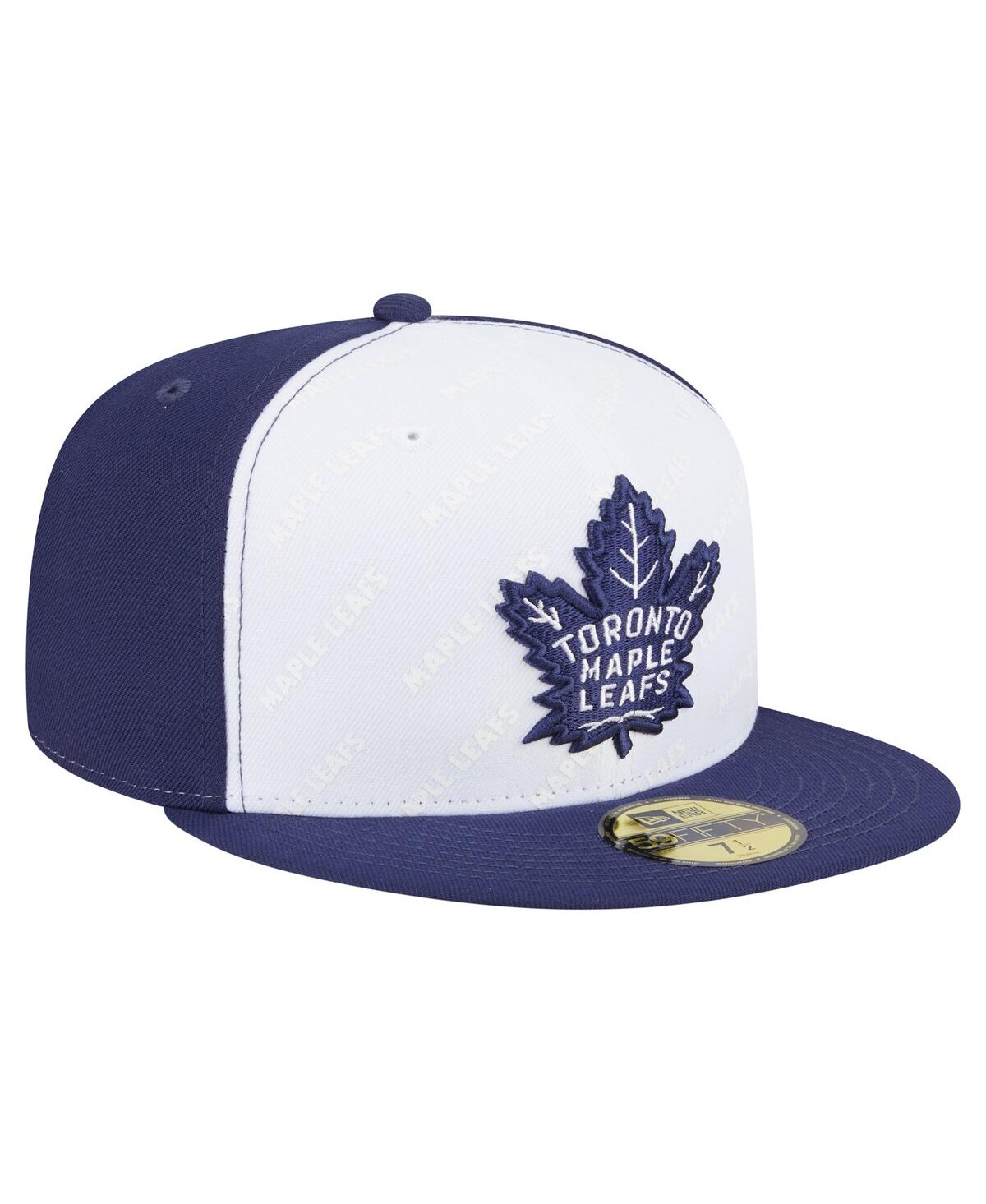 New Era Men'sâ White/blue Toronto Maple Leaf's Repeat Two-tone 59fifty Fitted Hat In Brown