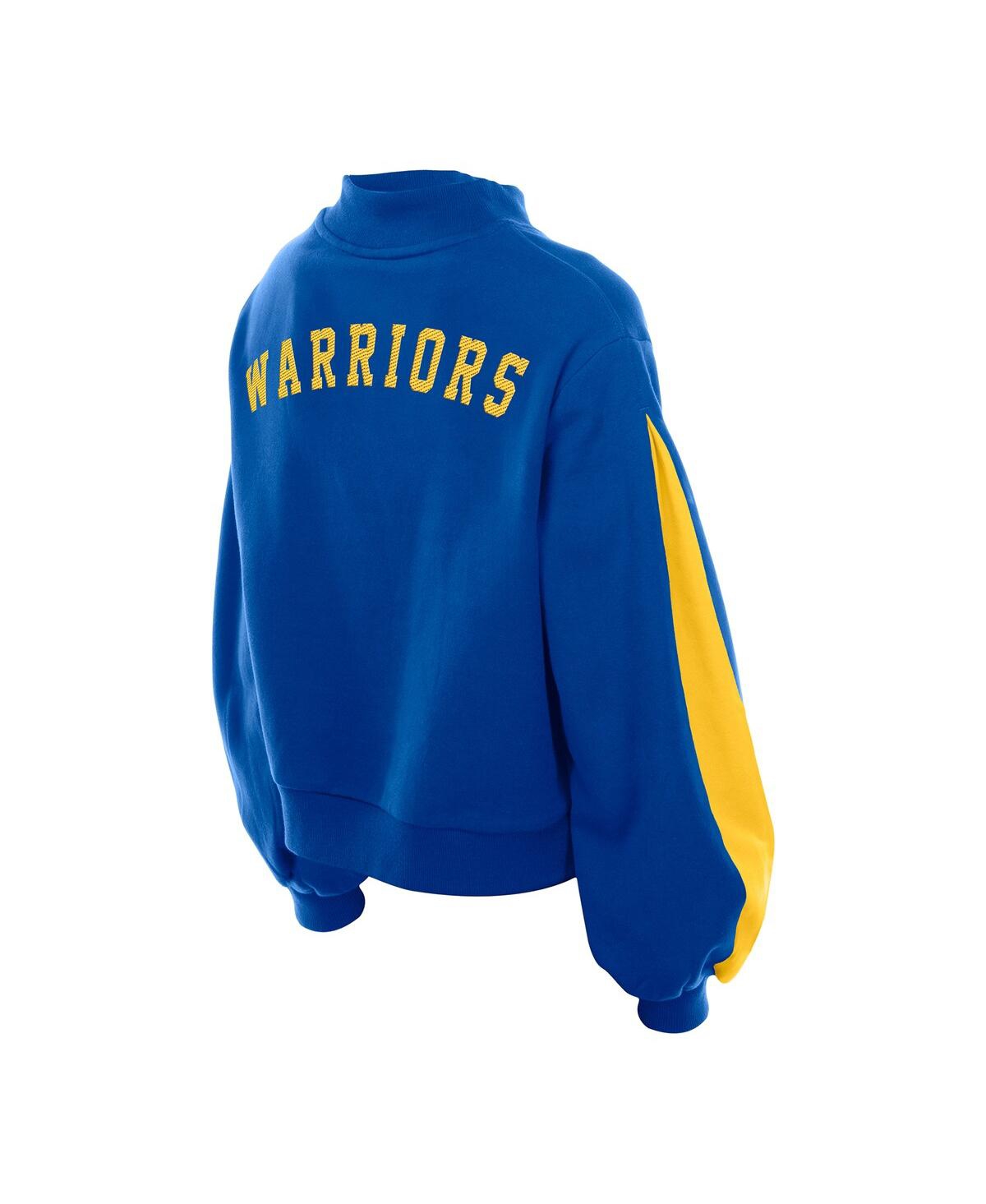 New Era Women's Royal Golden State Warriors Sport Night Balloon Sleeves Sweatshirt In Multi