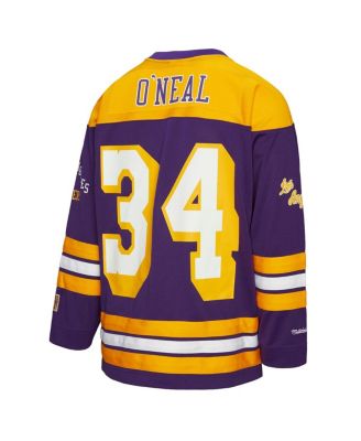 Men's and Women's Shaquille O'Neal Purple Los Angeles Lakers Maxed Out Fashion Hockey Jersey