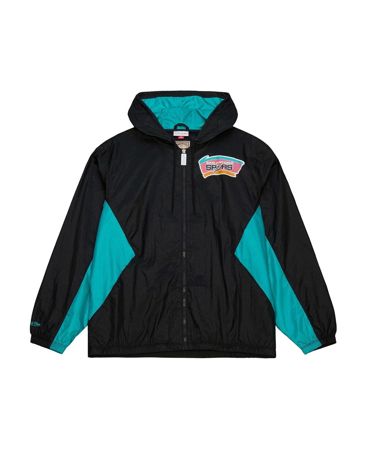 Mitchell & Ness Men's Black San Antonio Spurs Playmaker Full-zip Windbreaker Jacket In Black