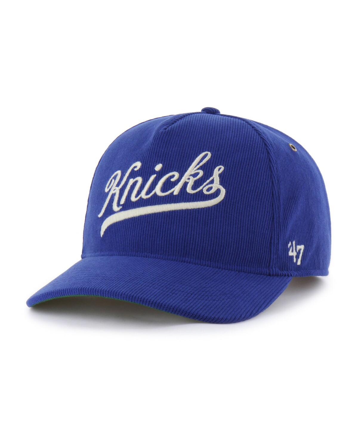 47 Brand Men's Royal New York Knicks Golden Age Relaxed Corduroy Hitch Adjustable Hat In Blue