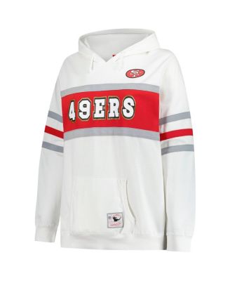 Women's White San Francisco 49ers Plus Size Head Coach Throwback Pullover Hoodie