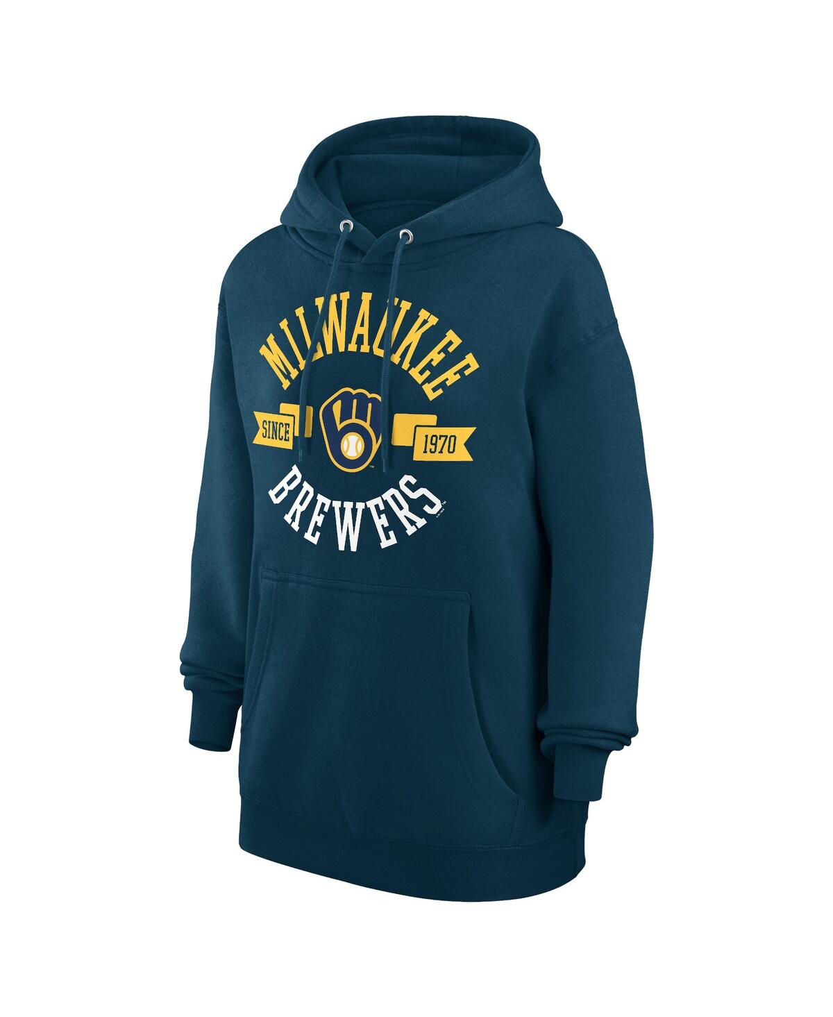 G-iii 4Her by Carl Banks Women's Navy Milwaukee Brewers City Graphic Pullover Hoodie