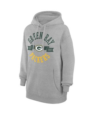 Women's Heather Gray Green Bay Packers City Graphic Team Fleece Pullover Hoodie