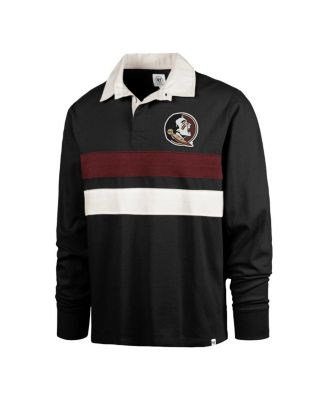 Men's Black Florida State Seminoles Clubhouse Knox Thames Long Sleeve Rugby Polo Shirt