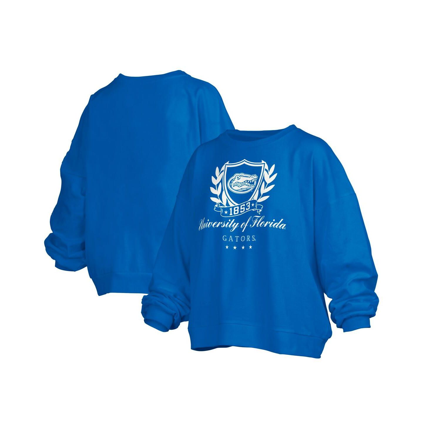Женская толстовка Pressbox Royal Florida Gators Big Aug Script Janice Oversized Pullover — фото 1