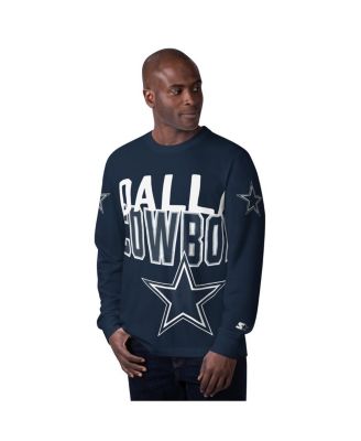 Starter - Men's Navy Dallas Cowboys Clutch Hit Long Sleeve T-Shirt