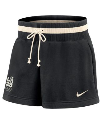 Women's Black LA28 Summer Olympics Phoenix Fleece High Rise Shorts