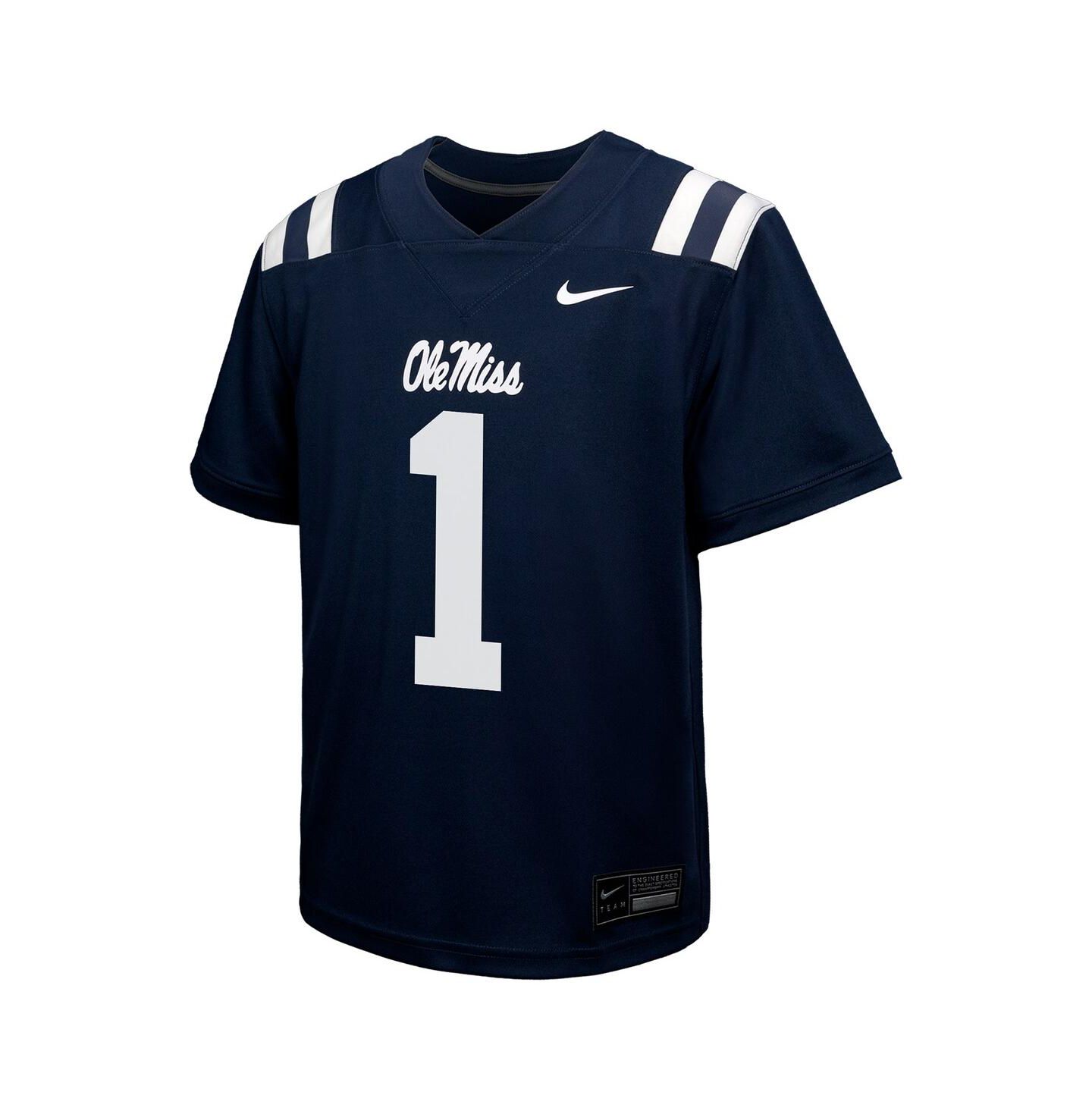 Детская игровая джерси Nike Ole Miss Rebels #1 Untouchable Replica, Navy — фото 3