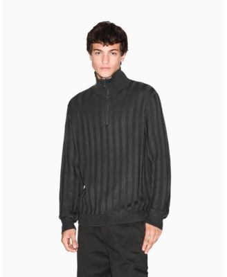 A|X Armani Exchange - Men's Ribbed Quarter Zip Sweater