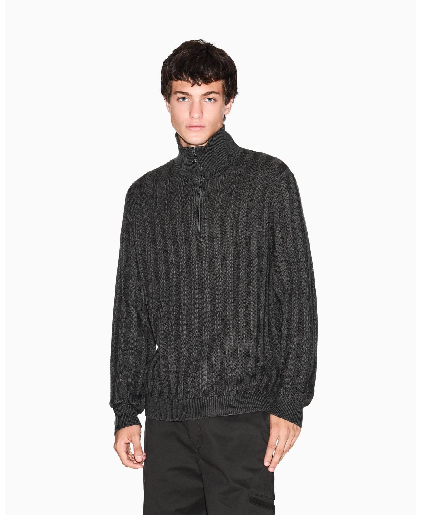 Мужской свитер A|X Armani Exchange Ribbed Quarter Zip — фото 1