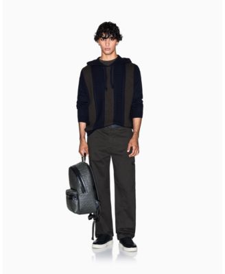 Men's Wool Color Block Hood Sweater