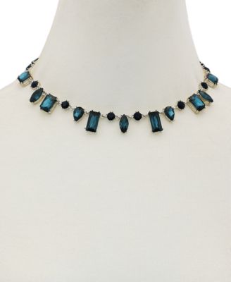 Epoxy Glass and silver Stone Silver-Tone Statement Necklaces
