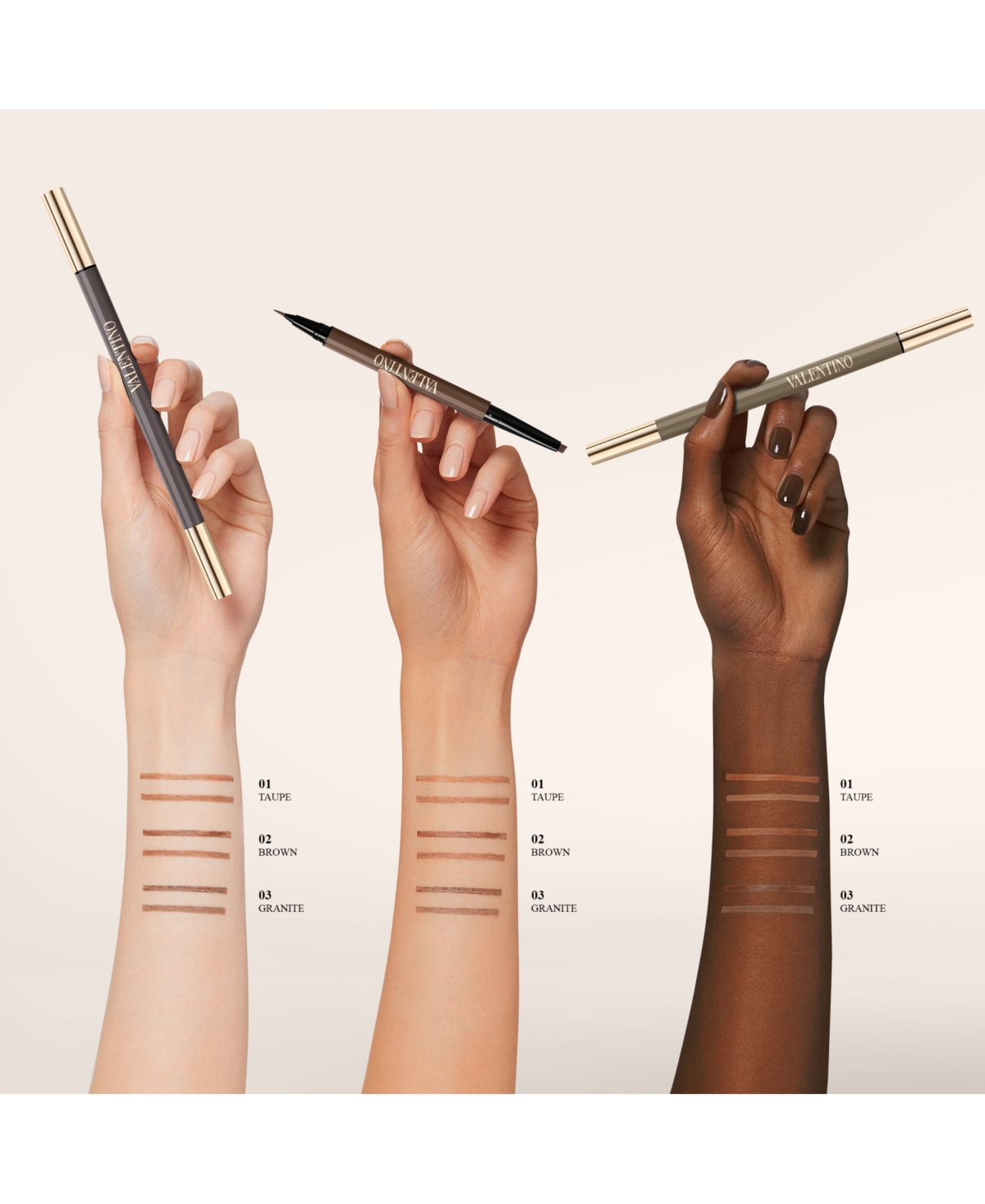 Valentino 3-in-1 Eyebrow Pencil, 0.019 Oz.