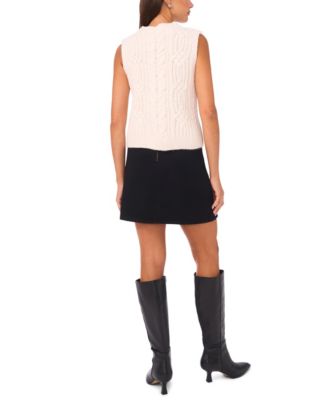 Women's Funnel Neck Cable Knit Top