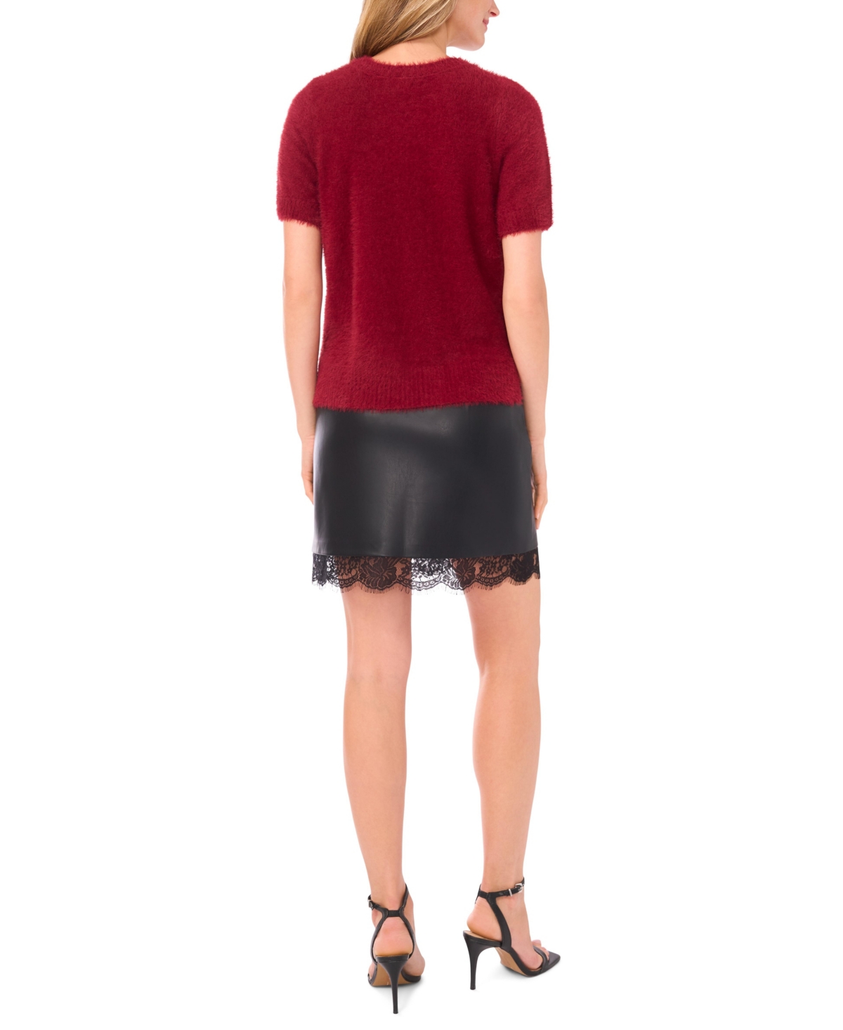 Vince Camuto Women's Short Sleeve Crew Neck Top