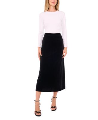 Women's Velvet A-Line Maxi Skirt