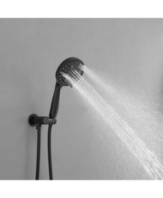 Single-Handle 1-Spray Round Rain Shower Faucet Set with Rain Shower Head & Hand Shower  (Valve Included)