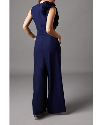 Women's Corsage Detail Pleated Jumpsuit