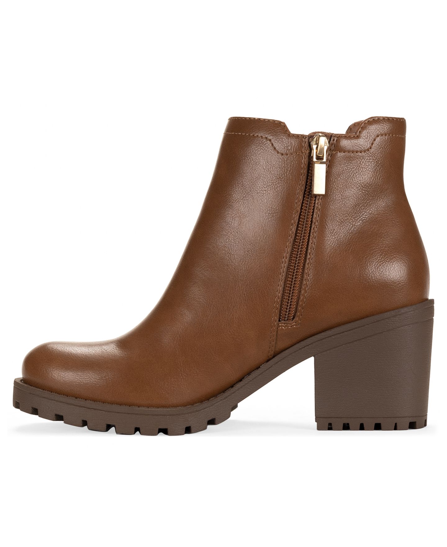 Женские ботинки Wild Pair Morghann Lug Sole Booties, цвет: Коричневый гладкий — фото 6