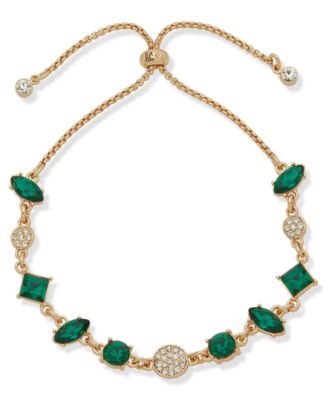 KARL LAGERFELD PARIS - Green Stone Slider Bracelet