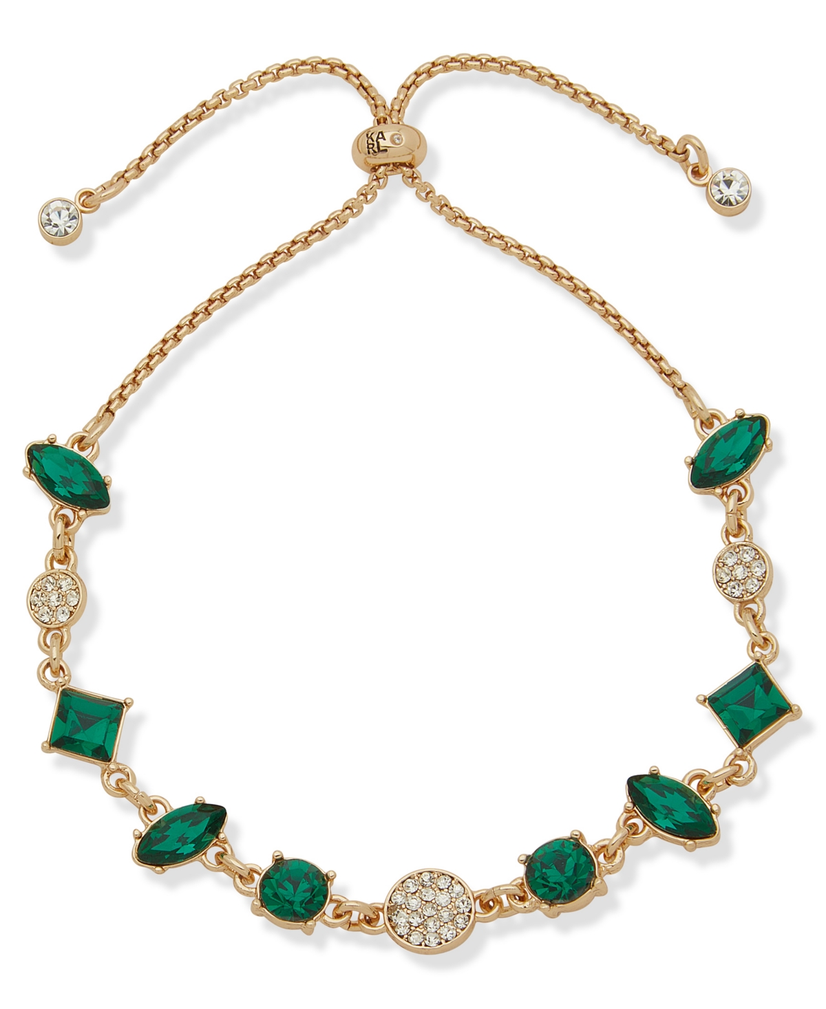 Karl Lagerfeld Green Stone Slider Bracelet